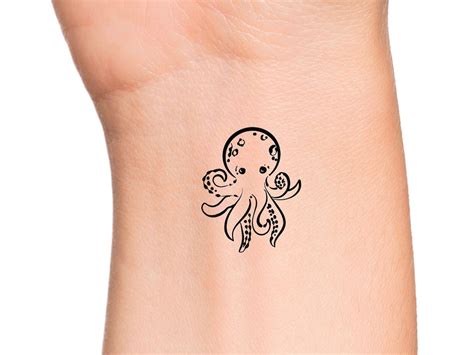 Cute Octopus Temporary Tattoo - Etsy