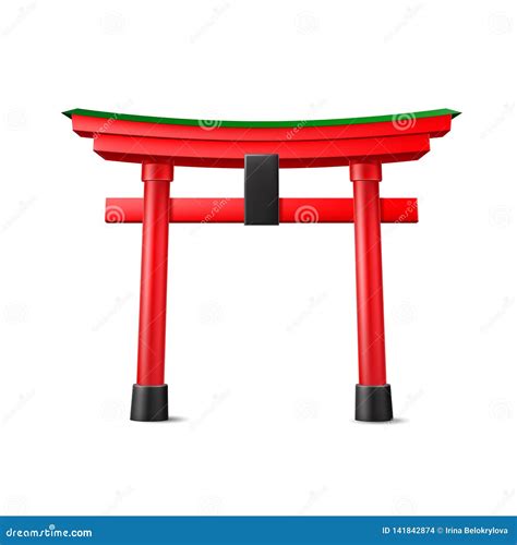 Japanese Torii Gate, National Symbol, Traditional Structure, Flat Vector Illustration. Flat ...