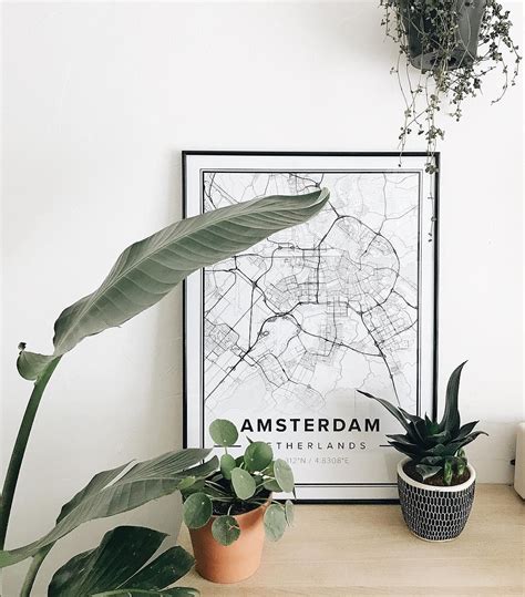 Map poster of Amsterdam, Netherlands. Print size 50 x 70 cm available ...