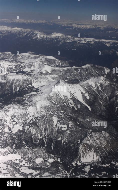 Snow covered Rocky Mountains over Colorado Stock Photo - Alamy