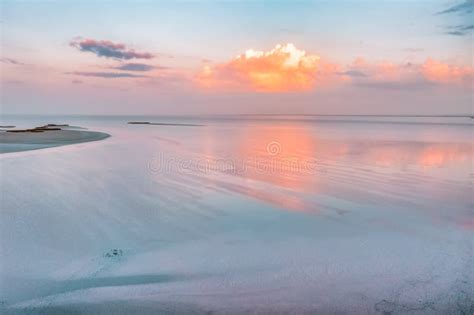 Amazing Aerial View of the Pink Lake at Sunset, Beautiful Landscape ...