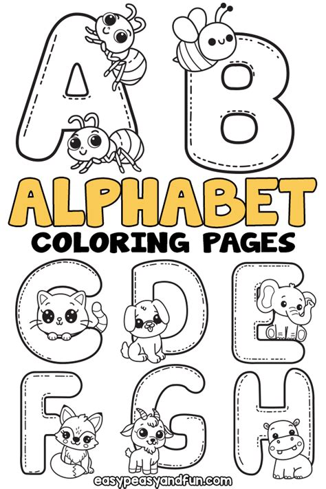 Free Printable Letters Alphabet Coloring Pages - Easy Peasy and Fun