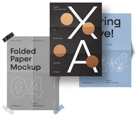 Folded Paper Mockups — PSD Mockups & Freebies | Mr.Mockup