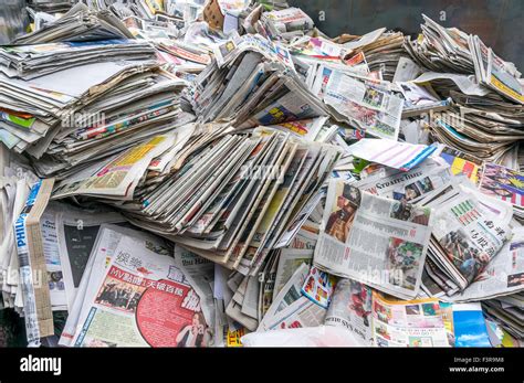 A stack of old newspaper for recycle Stock Photo - Alamy