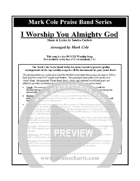 I Worship You Almighty God (Alleluia Worship Band) - PraiseCharts