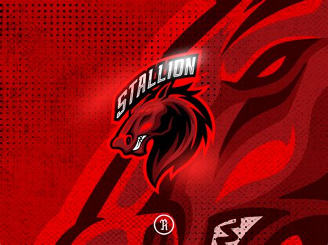 Stallion red horse mascot esport logo illustration by eryusan on Dribbble