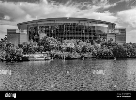 Tampa Bay, Florida. April 28, 2019. Panoramic view of Amalie Arena on ...