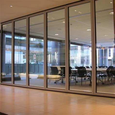 Folding Glass Movable Partition Wall Active Sliding Aluminium With ...