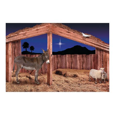 Stable Scene Backdrop Banner | Nativity stable, Backdrops, Banner backdrop