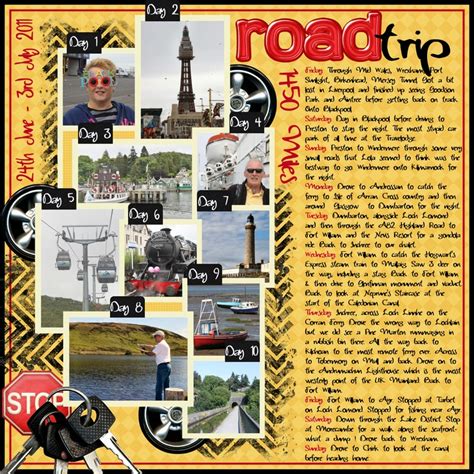 Layout: ROAD TRIP | Travel scrapbook pages, Vacation scrapbook ...