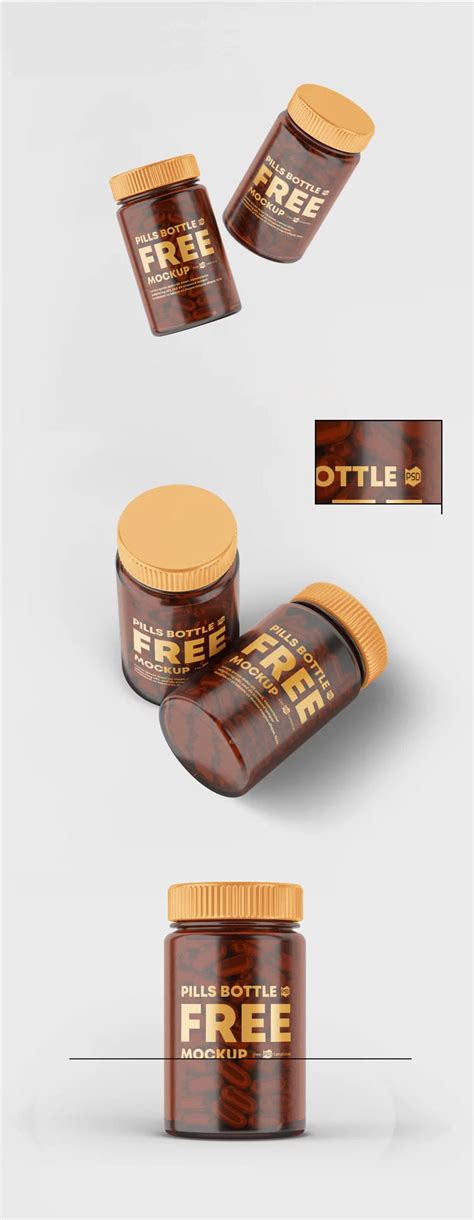 Free Pill Bottles Mockup | Mockuptree