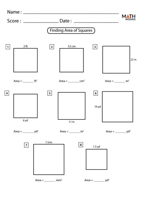 Square Shape Worksheets - Math Monks