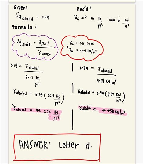 [Solved] . The specific gravity of ethyl alcohol is 0.79. calculate the... | Course Hero