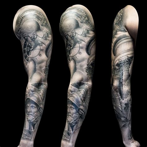 Greek God full sleeve tattoo for men part 2 by Steve Toth | Arm tattoos for guys, Tattoos for ...