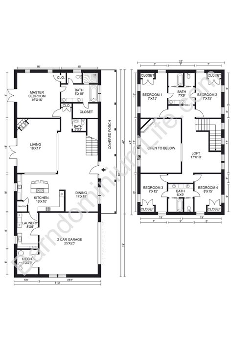 Barndominium Floor Plans 2 Bedroom - floorplans.click