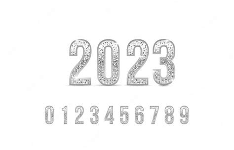 Premium Vector | 2023 silver numbers set. Vector silver number. Beautiful metal design for ...