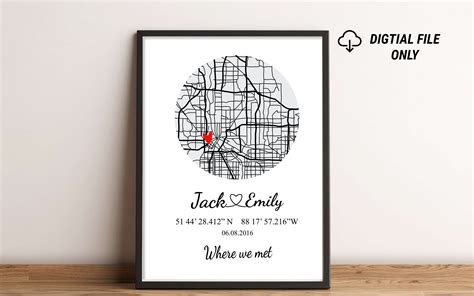 Personalized Where We Met Map / Memories Map / Anniversary - Etsy Australia