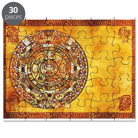 Aztec Mayan Inca Style Sun Dial Puzzle by HouseofPrints