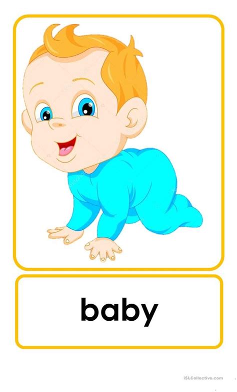 Family Flashcards - English ESL Worksheets | Family activities preschool, Flashcards for kids ...