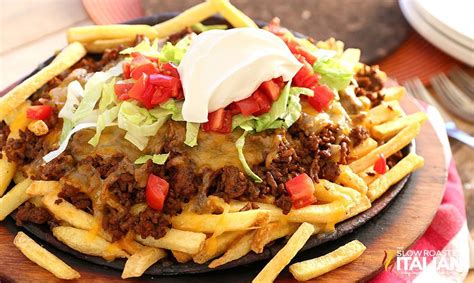 Fully Loaded Cheesy Taco Fries - The Slow Roasted Italian