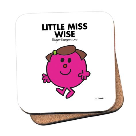 Personalised Little Miss Wise Cork Coaster