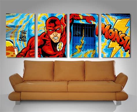 Comic Book 4 Panel Split Canvas Wall Art