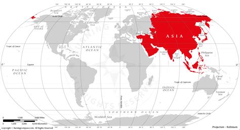 Asia on World Map HD