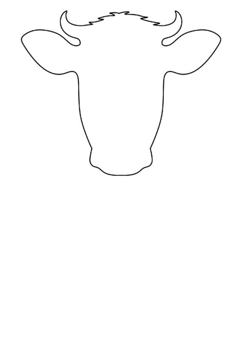 Cow Face Template printable pdf download