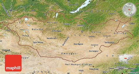 Satellite Map of Mongolia