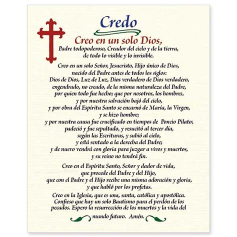 El Credo Niceno (Nicene Creed in Spanish): Print | Nicene creed, Credo, Catholic prayers