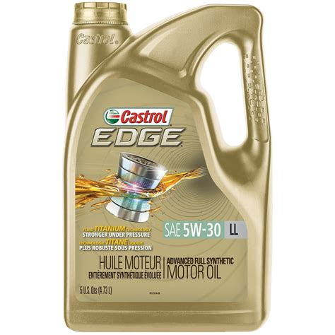 Castrol Edge 5W-30 LL Advanced Full Synthetic Motor Oil, 5 Quarts ...