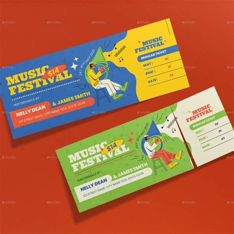 Music Festival Ticket | Ticket design, Graphic design inspiration ...