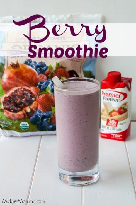 Berry Smoothie made with Premier Protein Shakes At Costco • MidgetMomma