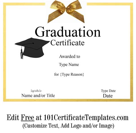 Free Graduation Certificate Template | Customize Online & Print