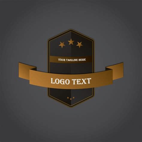 Black shield flat logo Free vector in Adobe Illustrator ai ( .ai ...