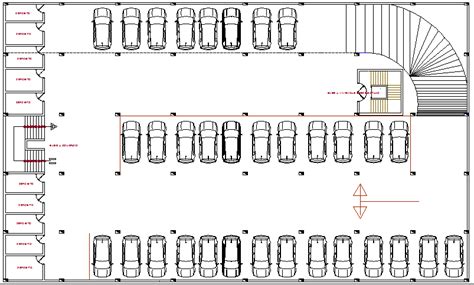 Basement car parking lot floor plan details of multi-purpose building dwg file Car Park Design ...