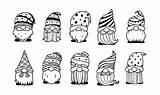 Cute Christmas Dwarf Gnomes Coloring Page  Fun Holiday Digital sketch template
