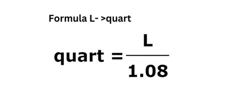 Liters To Quarts Unit Conversion Formula Table Chart Online