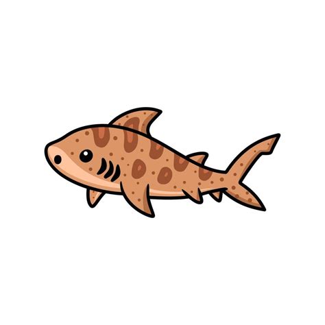 Cute tiger shark cartoon swimming 12710440 Vector Art at Vecteezy