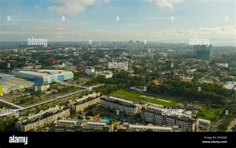 Aerial View of Davao city, the capital of Mindanao island. Davao del Sur, Philippines Stock ...