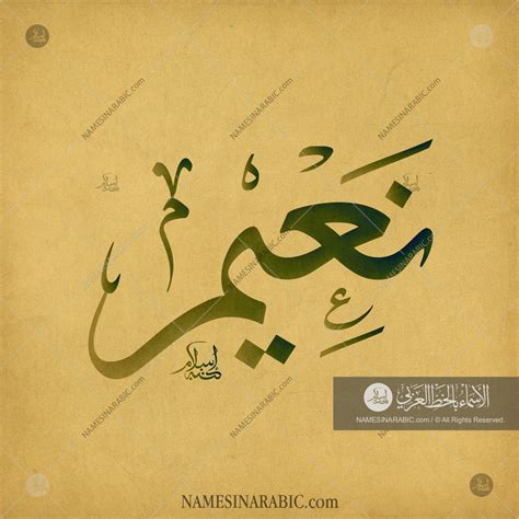 Naaim - نعيم / Names in Arabic Calligraphy | Name# 3352 | Calligraphy name art, Calligraphy name ...