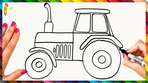 How To Draw A Tractor Step By Step Tractor Drawing Easy