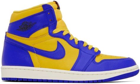 Blue & Yellow Air Jordan 1 Retro Hi Og Sneakers in 2023 | Air jordans ...