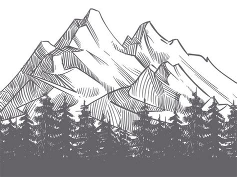 Mountain Drawing Outline