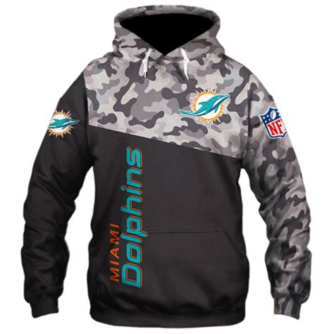 Miami Dolphins Military Hoodies 3D Sweatshirt Long Sleeve New Season ...