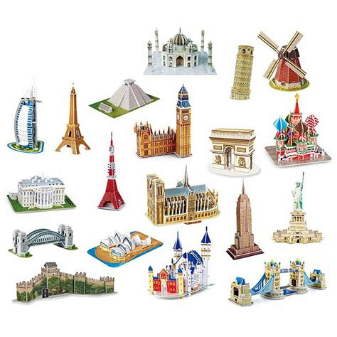 World architecture 3D Three-Dimensional Puzzle Educational Toys Puzzle Diy Model Creative ...