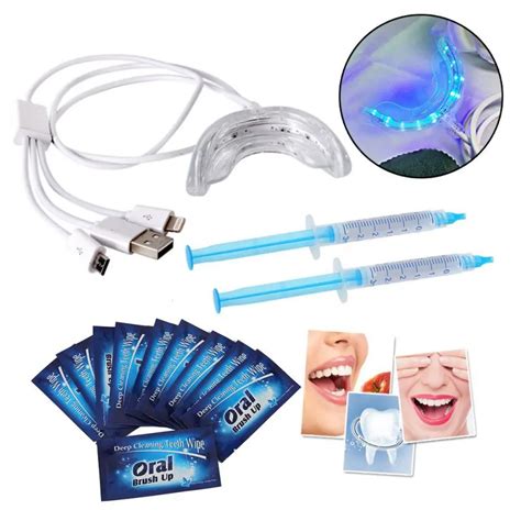 1Set Professional Smart LED Light Teeth Whitening Tooth Gel Oral Whitener Teeth Wipe Peroxide ...