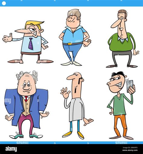 Cartoon Illustration Set of Funny Men People Characters Stock Vector ...