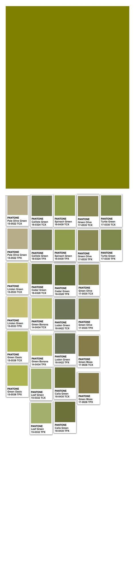 Pantone green, Green colour palette, Olive