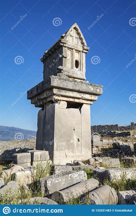 Xanthos Ancient City. Grave Monument and the Ruins of Ancient City of ...